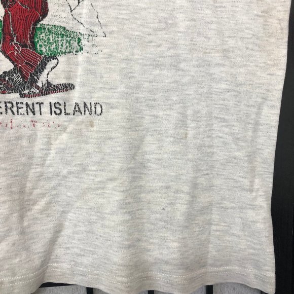 90s Vintage Tank Top T shirt Tee Gray Large Same $h!t Different Island Nassau PP - Picture 5 of 10